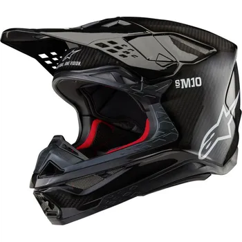 Helma na motorku Přilba SUPERTECH S-M10 SOLID FIM verze, ALPINESTARS (lesklý karbon) 2026 L (obvod 59 - 60 cm)