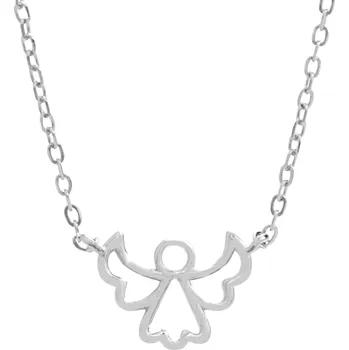 Náhrdelník JSB bijoux s.r.o. Stříbrný náhrdelník mini obvodový anděl kovový bez krystalů (Stříbro 925/1000)