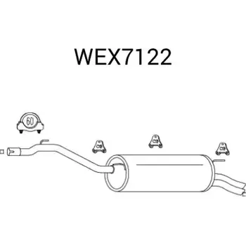 Zadní díl výfuku QWP Zadní tlumič výfuku QWP WEX7122