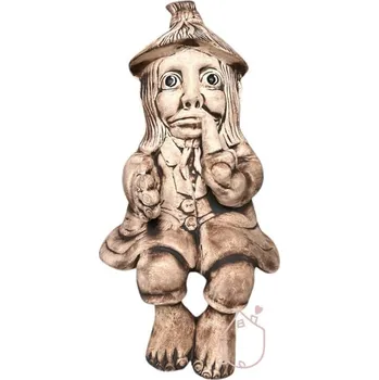 Zahradní dekorace Vodník keramická socha Fanda - socha z povětrnostně odolná keramika, výška 42 cm hnědá