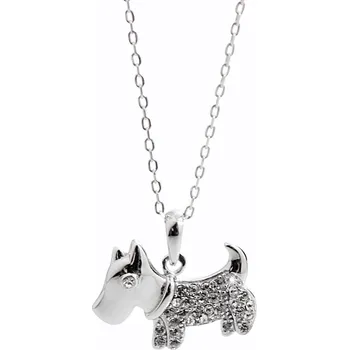 Módní doplněk JSB bijoux s.r.o. Stříbrný náhrdelník pejsek s krystaly Swarovski Crystal (Stříbro 925/1000)