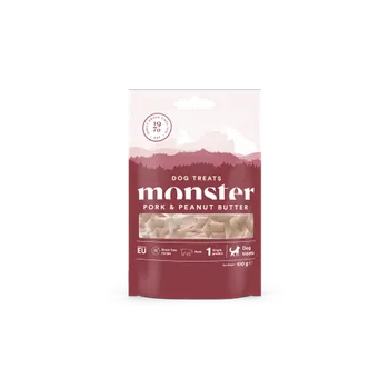Pamlsek pro psa Monster Psí pamlsky – pečené, z vepřového a arašídů, 100 g