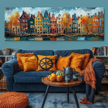 Obraz Obraz na plátně - Rotterdamskými kanály FeelHappy.cz Velikost obrazu (šířka x výška): 120 x 40 cm