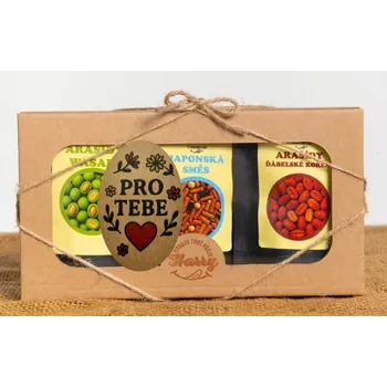 Dárková krabička Křupavé arašídy Dárková sada 3 druhů pro Tebe (Křupavé arašídy Dárková sada 3 druhů pro Tebe)