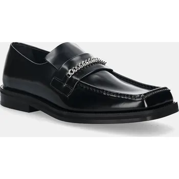 Dámské mokasíny Kožené mokasíny Martine Rose Square Toe Loafer pánské, černá barva, 1026LP11001M, 41, 99X