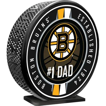 Puk Mustang Puk Boston Bruins NHL 8"MEGA Puck #1 Dad Ribbon