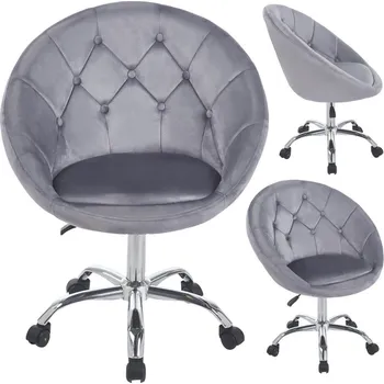 Sametová kancelářská židle RUNDO Šedá