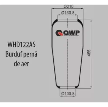 QWP Měch pneumatického odpružení QWP WHD122AS