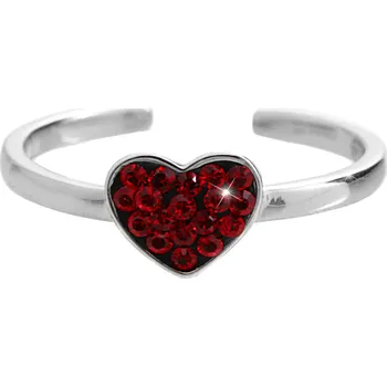 Prsten JSB bijoux s.r.o. Stříbrný prsten malé srdíčko s krystaly Swarovski Light Siam (Stříbro 925/1000)