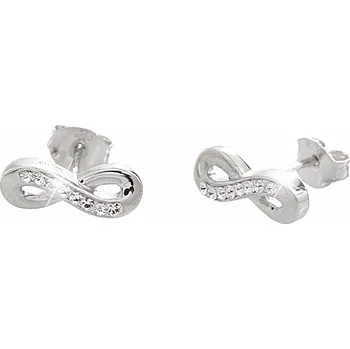 Módní doplněk JSB bijoux s.r.o. Stříbrné náušnice puzety nekonečno s krystaly Swarovski Crystal (Stříbro 925/1000)