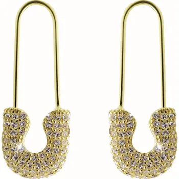 Náušnice JSB bijoux s.r.o. Pozlacené stříbrné náušnice zavírací špendlík s krystaly Swarovski Crystal (Stříbro 925/1000)