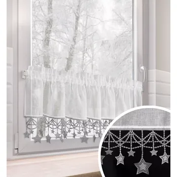 Vánoční dekorační krátká vitrážová záclona do kuchyně STARS II. 150x30 cm MyBestHome