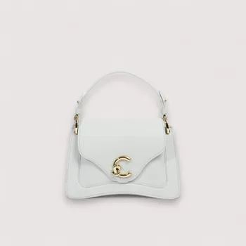 COCCINELLE C-ME SMALL. KOŽENÁ KABELKA SNOW AW25