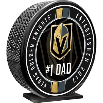 Puk Mustang Puk Vegas Golden Knights NHL 8" MEGA Puck #1 Dad Ribbon
