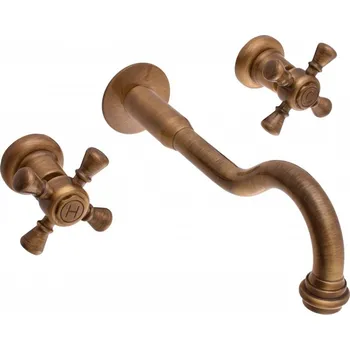 Vodovodní baterie RAV Slezák - MORAVA RETRO - Umyvadlová baterie podomítková s tělesem, Stará mosaz (Bronz) MK331SM MK331SM 1356237