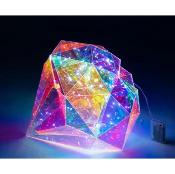 Lampička Průhledná lampička ve tvaru diamantu Diamond Led - 40*40*40 cm