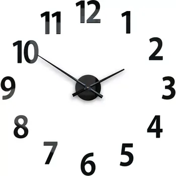 Hodiny Nástěnné samolepící hodiny Amadeus 75 cm černé