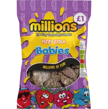 Bonbon Millions Babies kyselé želatinové bonbony s příchutí coly 120 g PM