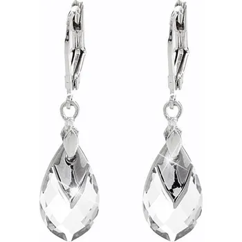 Módní doplněk JSB bijoux s.r.o. Stříbrné náušnice klapky se skleněnou slzou Swarovski Crystal (Stříbro 925/1000)