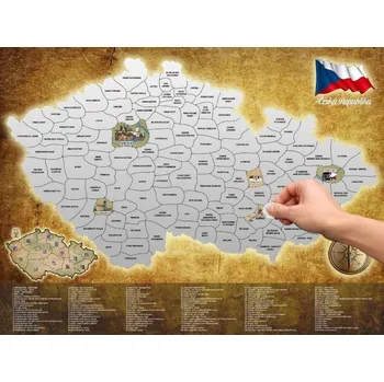 metr Stírací mapa Česká republika 80 x 60 cm