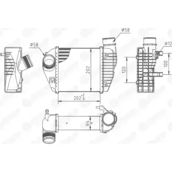 Chladič motoru QWP Chladič vzduchu intercooler QWP WIC126