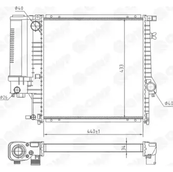 Chladič motoru QWP Chladič vody QWP WRA157