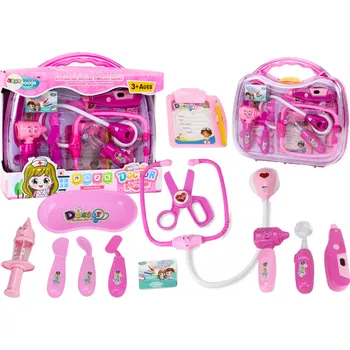 Dětská kuchyňka Mamido Lékařská sada pro malého doktora v kufříku s světly a zvuky růžová