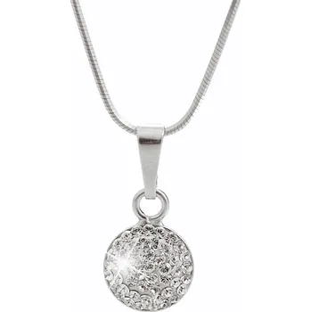 Náhrdelník JSB bijoux s.r.o. Stříbrný náhrdelník s přívěskem lentilky s krystaly Swarovski Crystal (Stříbro 925/1000)