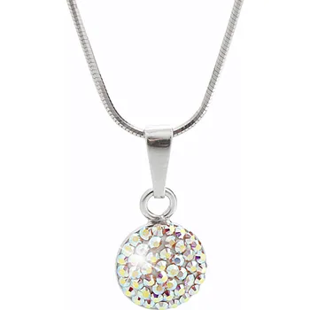 Náhrdelník JSB bijoux s.r.o. Stříbrný náhrdelník s přívěskem lentilky s krystaly Swarovski AB (Stříbro 925/1000)