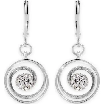 Náušnice JSB bijoux s.r.o. Stříbrné náušnice klapky spirála se středem zdobeným krystaly Swarovski Crystal (Stříbro 925/1000)