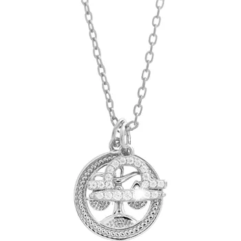 Módní doplněk JSB bijoux s.r.o. Stříbrný náhrdelník dva přívěsky znamení zvěrokruhu s Kubickými zirkony Váhy (Stříbro 925/1000)