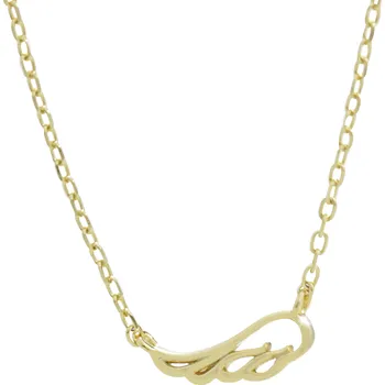 Náhrdelník JSB bijoux s.r.o. Pozlacený stříbrný náhrdelník mini křídlo kovové bez krystalů (Stříbro 925/1000)