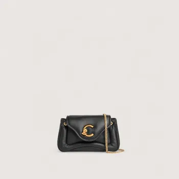 Kabelka COCCINELLE C-ME FLUFFY KOŽENÁ KABELKA NOIR/NOIR SS26