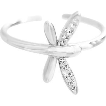 Prsten JSB bijoux s.r.o. Stříbrný prsten vážka dvě křídla osázená krystaly Swarovski Crystal (Stříbro 925/1000)