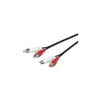 Audio kabel MicroConnect Stereo kabel 2x RCA (M) - 2x RCA (F) 5m černá (AUDCH5)