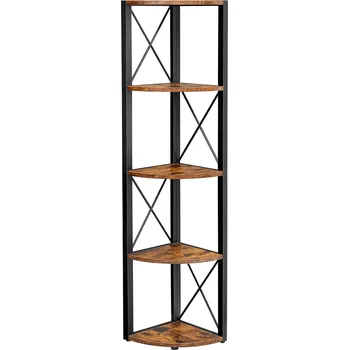 police VASAGLE 5 polic hnědá