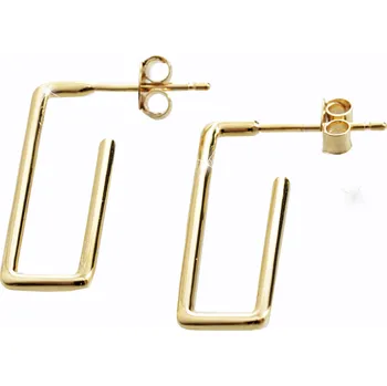 Módní doplněk JSB bijoux s.r.o. Pozlacené stříbrné náušnice puzety hranaté céčko bez krystalů (Stříbro 925/1000)