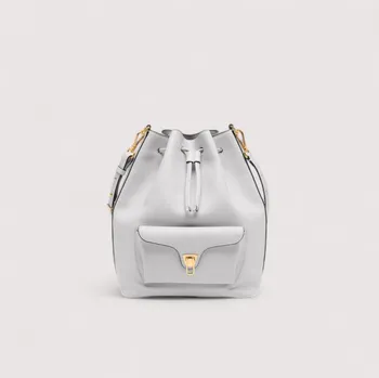 COCCINELLE BEAT GENERATION LARGE KOŽENÁ KABELKA SNOW AW25