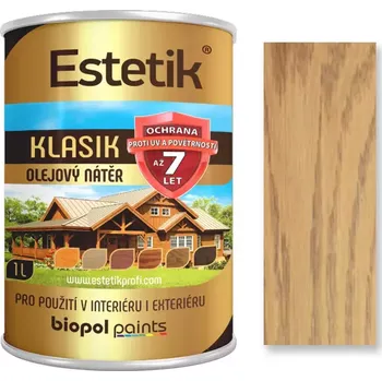 Olej na dřevo Estetik Klasik olejová lazura dub 1L