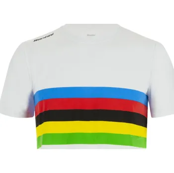 cyklistický dres SANTINI Cyklistické triko s krátkým rukávem - UCI OFFICIAL WORLD CHAMPION KID - vícebarevná 7Y