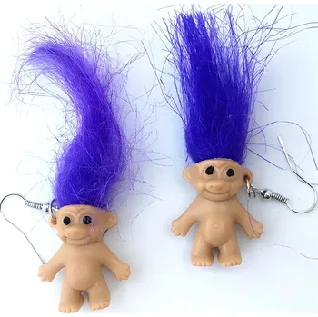 Náušnice IZMAEL Náušnice Troll 38845 Hnědá/Fialová KP38845