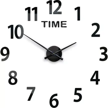 Hodiny Nástěnné samolepící hodiny Amadeus Time 75 cm černé