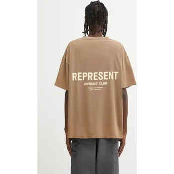 Pánské tričko Bavlněné tričko Represent Represent Owners Club pánské, hnědá barva, s potiskem, OCM41114.16, M, 88X