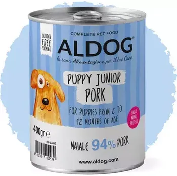 Krmivo pro psa ALDOG Paté Puppy Junior Pork 400g