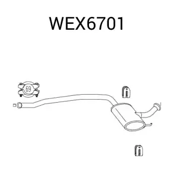 Tlumič výfuku QWP Střední tlumič výfuku QWP WEX6701