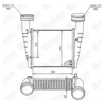 Chladič motoru QWP Chladič vzduchu intercooler QWP WIC120