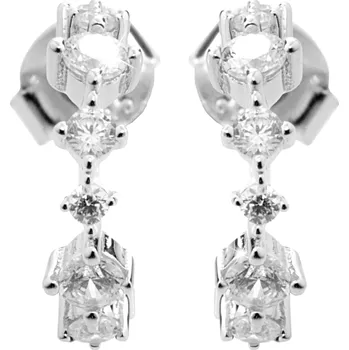 Módní doplněk JSB bijoux s.r.o. Stříbrné náušnice kreole z různých tvarů Kubických zirkonů Crystal (Stříbro 925/1000)