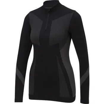 Dámské tričko CRIVIT Dámské funkční bezešvé spodní triko s dlouhými rukávy (černá, XS(32/34))