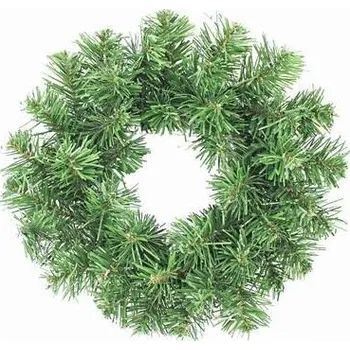 Věnec Věnec umělý zelené jehličí, nezdobený - průměr 25 cm