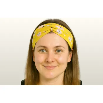 Čelenka BOHO čelenka kroucená - žlutá s kytičkami